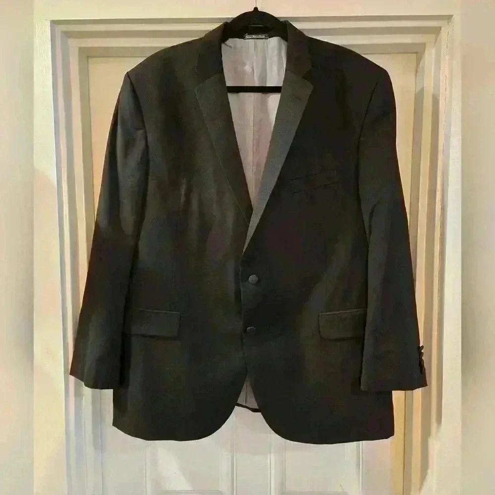 Vera Wang Nestor Tux Jacket Wool Black Mens Size 46R